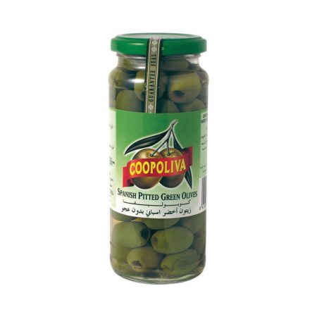Coopoliva Green Pitted Olives 345g